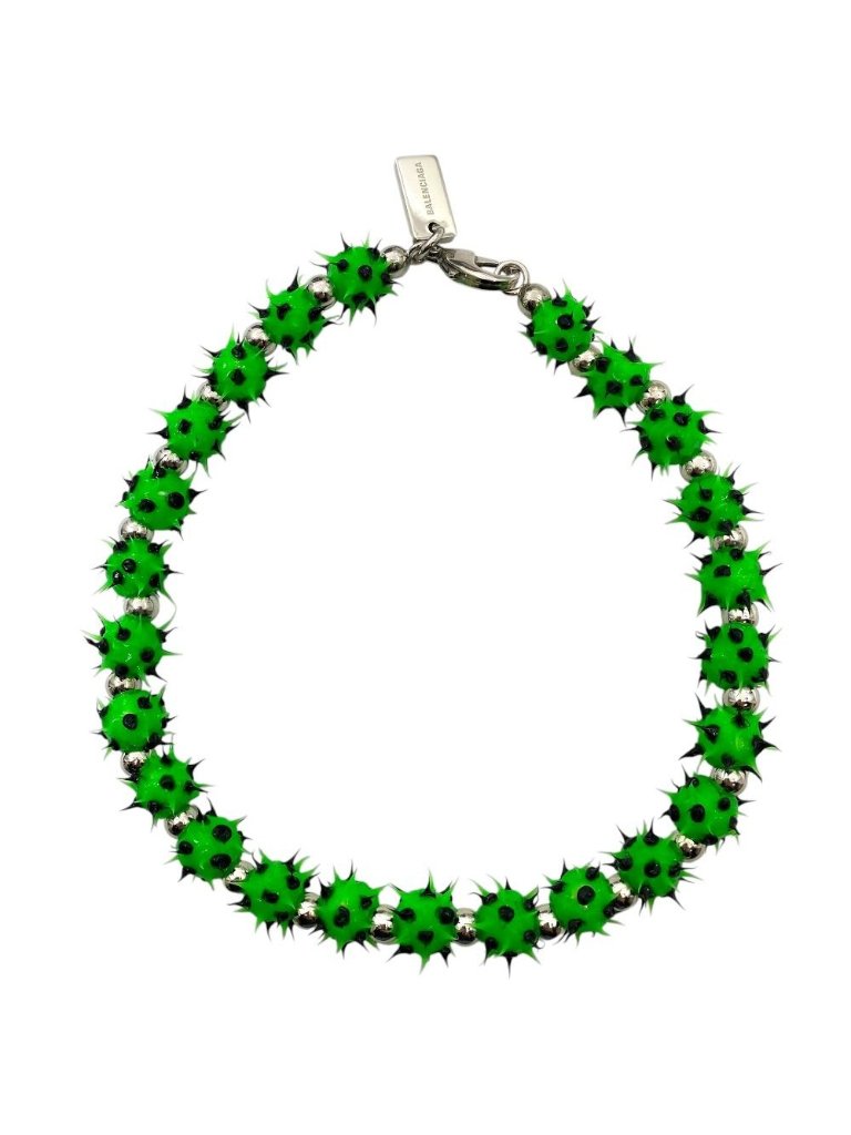 Balenciaga Malibu Silicone Choker Pendant Green Black Silver Mode